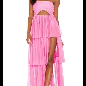 ISO revolve x for love and lemons tiered ruffled maxi dress pink
